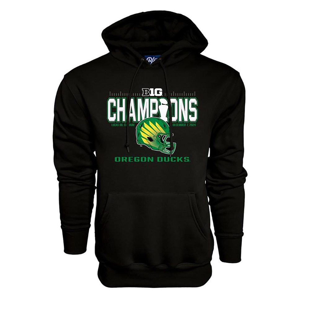 Big Ten Champs, Blue 84, Black, Hoodie, Men, Unisex, Football, Locker Room, 2024. Helmet design, Sweatshirt, Pullover, 921622